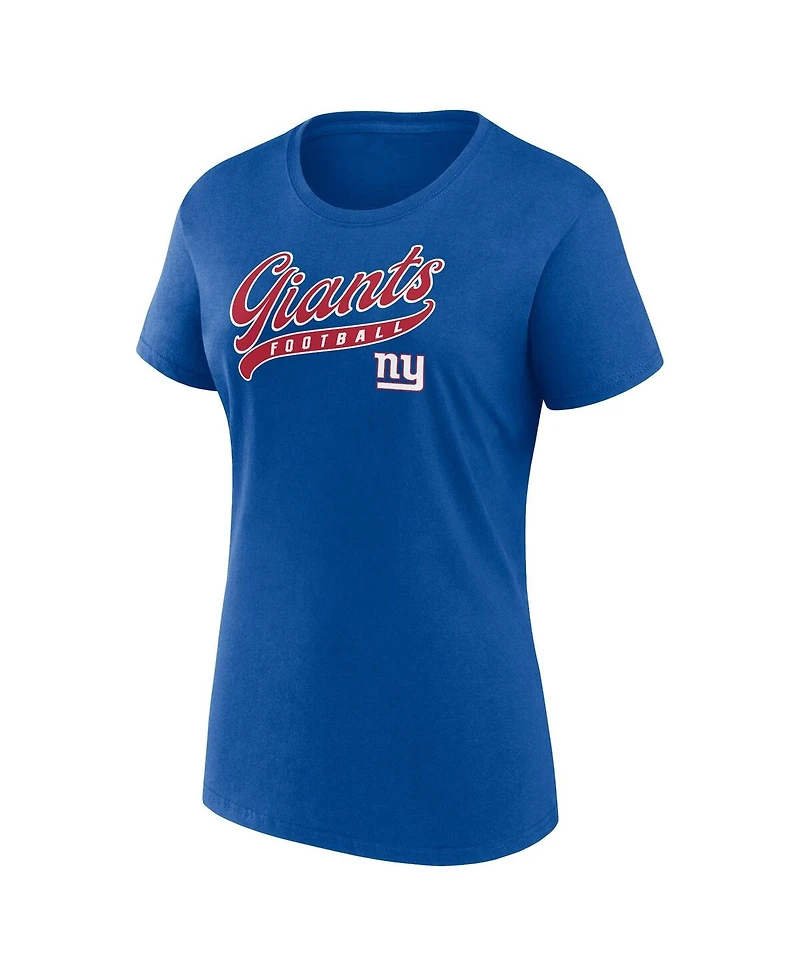Fanatics Women's Royal New York Giants Start to Finish T-Shirt and Shorts Combo Pack