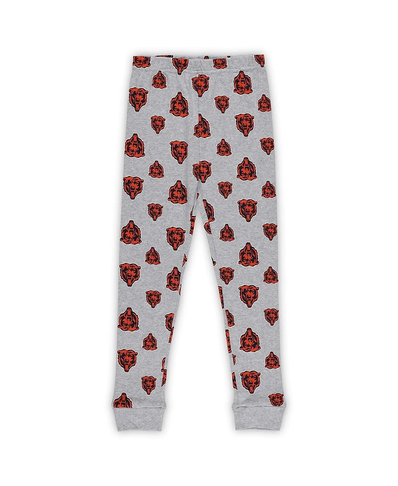 Outerstuff Preschool 2-Piece Heather Gray Chicago Bears Long Sleeve T-Shirt and Pants Sleep Set