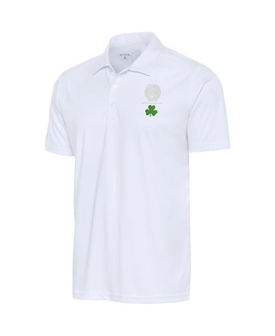 Antigua Men's White Boston Celtics Shamrock Tribute Polo Shirt