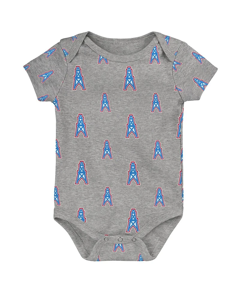 Outerstuff Baby Boys and Girls 3-Pack Tennessee Titans Oilers Throwback Team Starter Bodysuit