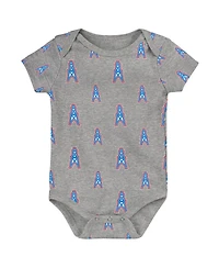 Outerstuff Baby Boys and Girls 3-Pack Tennessee Titans Oilers Throwback Team Starter Bodysuit