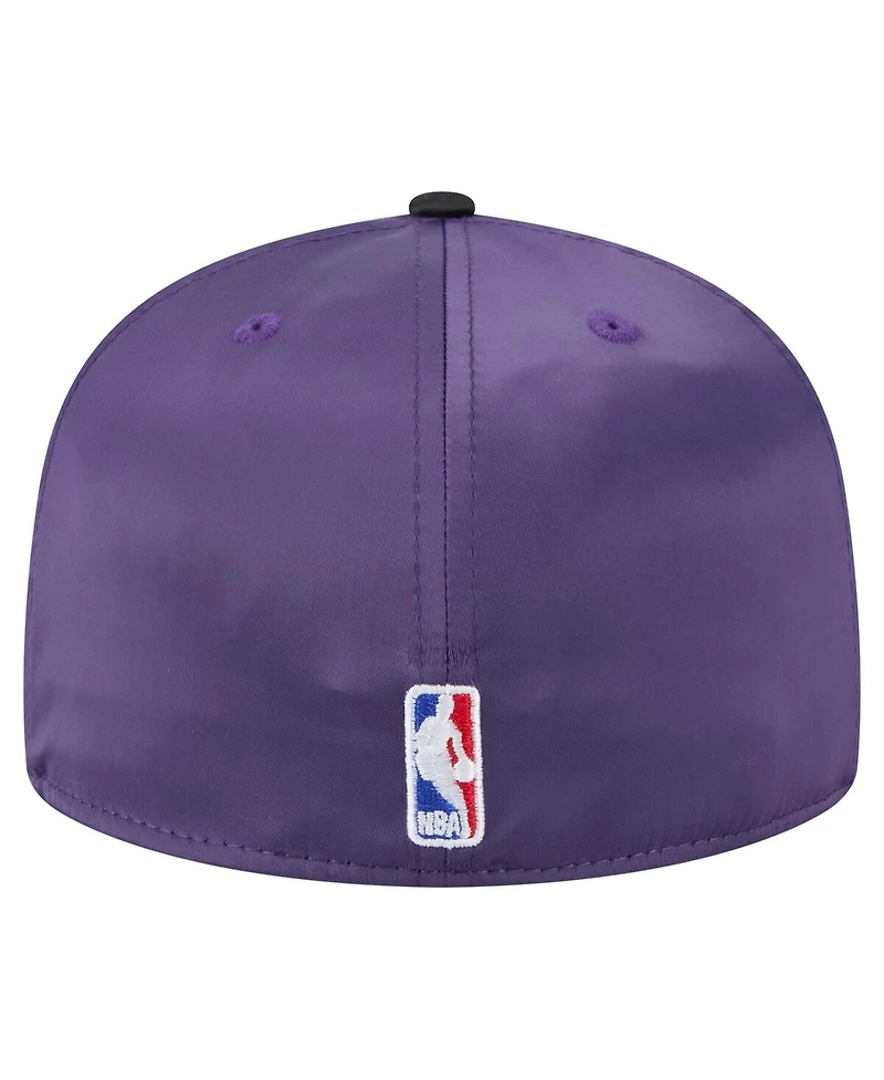 New Era Men's Purple/Black Phoenix Suns Throwback Satin Vintage Pin Two-Tone 59FIFTY Fitted Hat