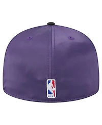 New Era Men's Purple/Black Phoenix Suns Throwback Satin Vintage Pin Two-Tone 59FIFTY Fitted Hat