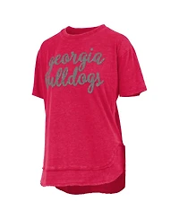 Pressbox Women's Red Georgia Bulldogs Poncho T-Shirt