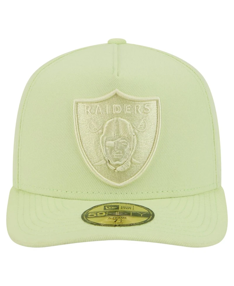New Era Men's Light Green Las Vegas Raiders Color Pack A-Frame 59FIFTY Fitted Hat
