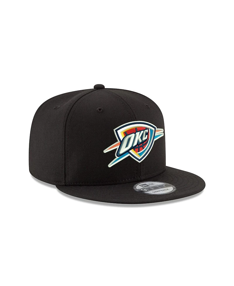 New Era Men's Black Oklahoma City Thunder Core Logo 9FIFTY Snapback Hat