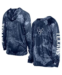 New Era Men's Navy Houston Texans Realtree Xtreme Camo Raglan Long Sleeve Hooded T-Shirt