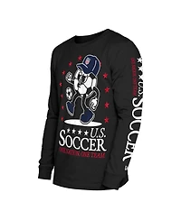 New Era Men's Black Usmnt Old School Sport Long Sleeve T-Shirt