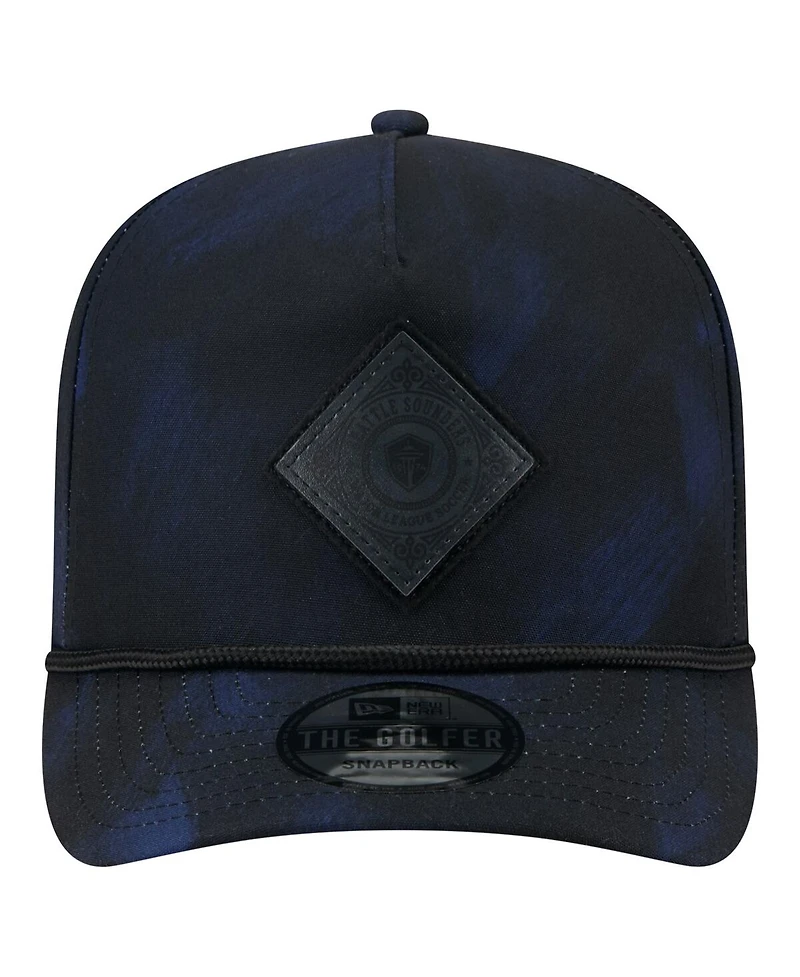 New Era Men's Black Seattle Sounders Fc Golfer Snapback Hat
