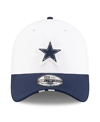 New Era Men's White/Navy Dallas Cowboys 2025 Nfl Training Camp 39THIRTY Flex Hat