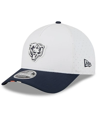 New Era Big Boys and Girls White/Navy Chicago Bears 2025 Nfl Training Camp A-Frame 9FORTY Adjustable Hat