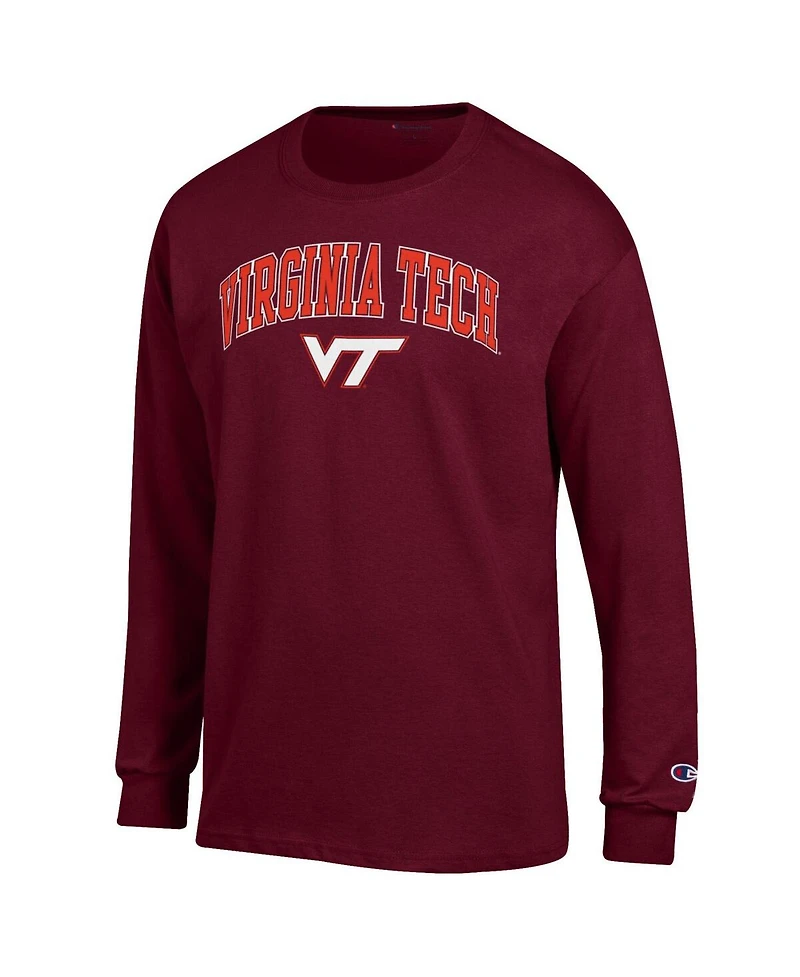 Champion Men's Maroon Virginia Tech Hokies Arch Over Logo Long Sleeve T-Shirt