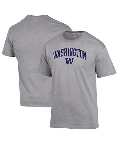 Champion Men's Heather Gray Washington Huskies Arch Over Logo T-Shirt