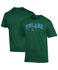 Champion Men's Green Tulane Green Wave Arch Over Logo T-Shirt