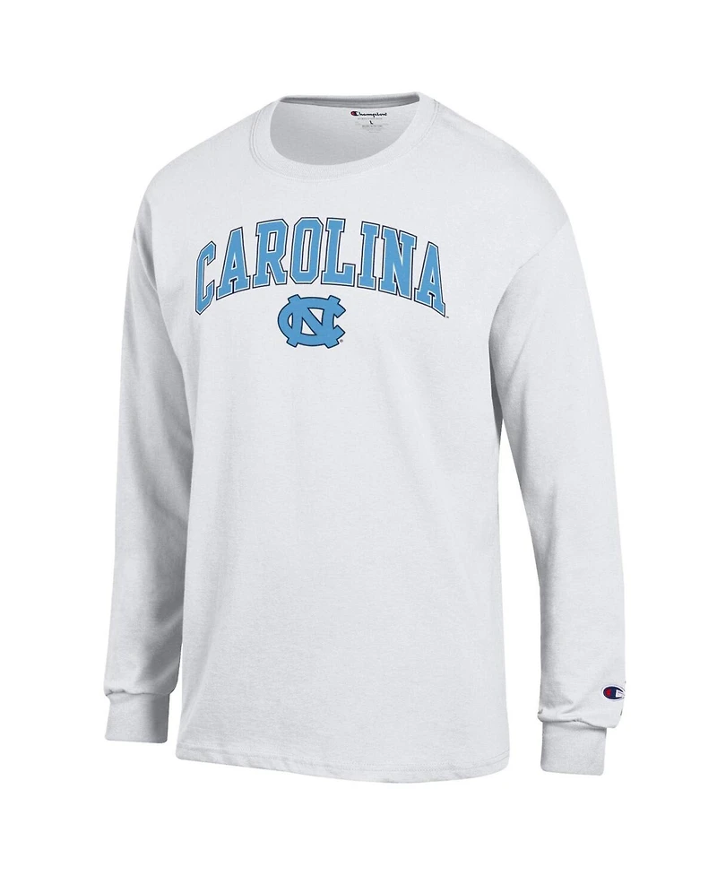 Champion Men's White North Carolina Tar Heels Arch Over Logo Long Sleeve T-Shirt