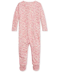 Polo Ralph Lauren Baby Girls Floral Velour Coverall