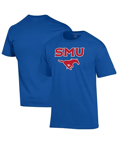 Champion Men's Royal Smu Mustangs Arch Over Logo T-Shirt