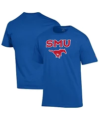 Champion Men's Royal Smu Mustangs Arch Over Logo T-Shirt