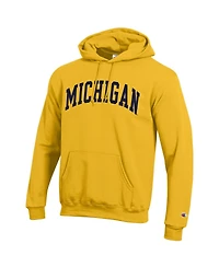 Champion Men's Maize Michigan Wolverines Basic Arch Fleece Pullover Hoodie