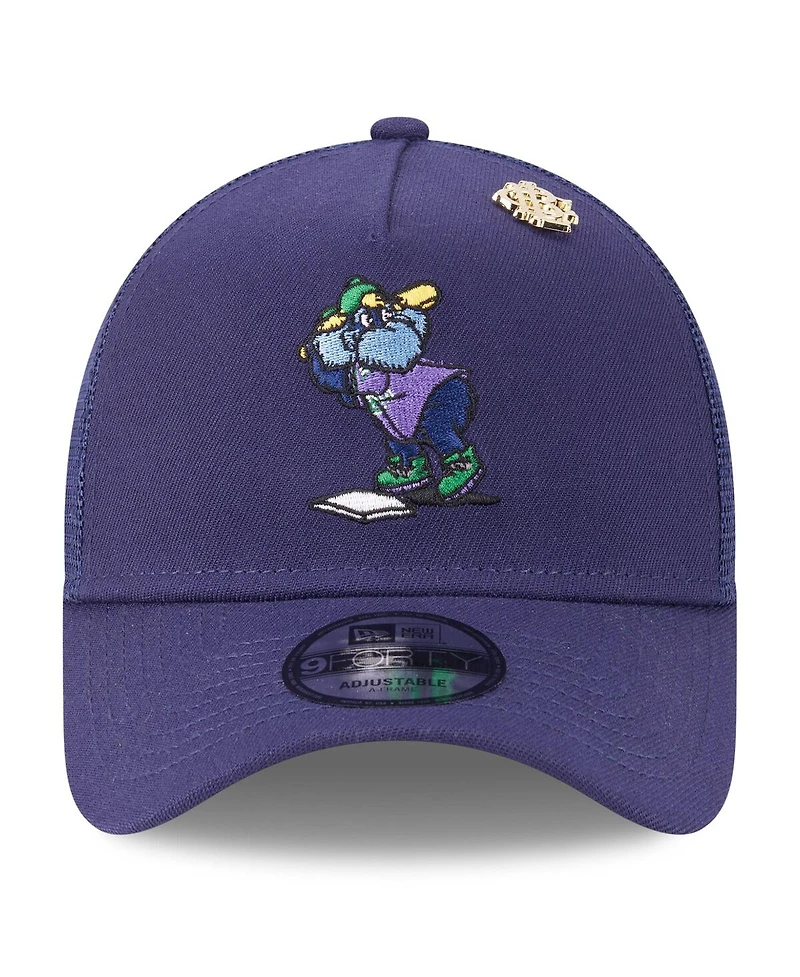 New Era Men's Navy Tampa Bay Rays 2025 Big League Chew A-Frame 9FORTY Adjustable Trucker Hat