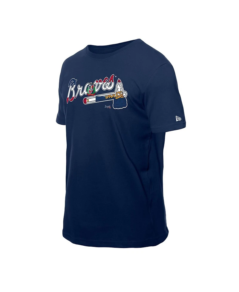 New Era Men's Navy Atlanta Braves Dominican Republic Flag Logo T-Shirt
