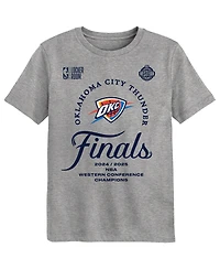 Outerstuff Preschool Gray Oklahoma City Thunder 2025 Western Conference Champions Locker Room T-Shirt