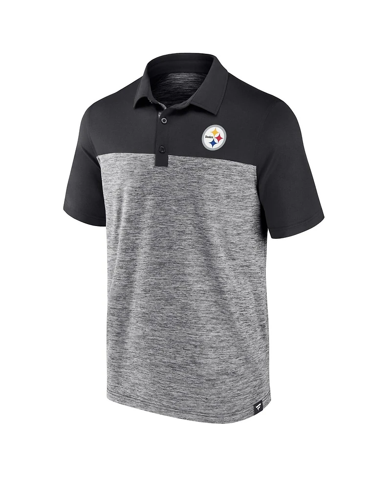 Fanatics Men's Heather Charcoal Pittsburgh Steelers Clutch Polo Shirt