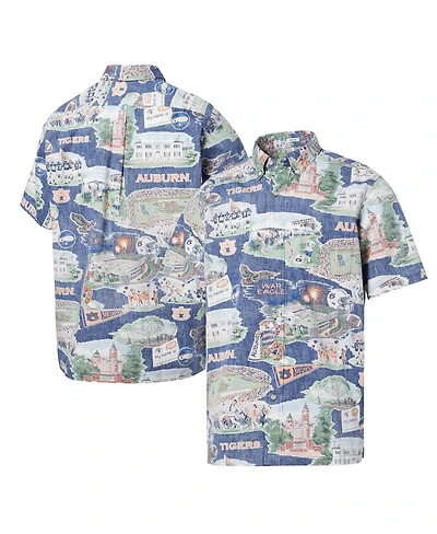 Reyn Spooner Men's Navy Auburn Tigers Scenic Button-Down Shirt