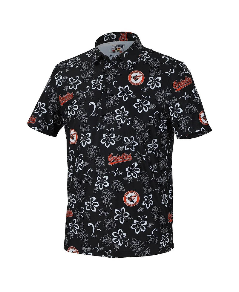 Reyn Spooner Men's Black Baltimore Orioles Cooperstown Collection Performance Polo Shirt