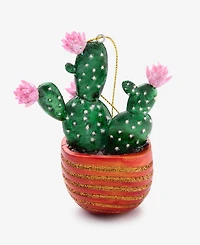 Holiday Lane Eclectic Charm Glass Potted Cactus Ornament, Macy's Exclusive