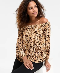 I.n.c. International Concepts Women's Off-The-Shoulder Pleated Blouse, Macy's Exclusive