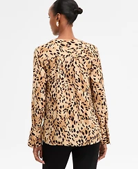I.n.c. International Concepts Women's Printed Surplice-Neck Blouse, Macy's Exclusive