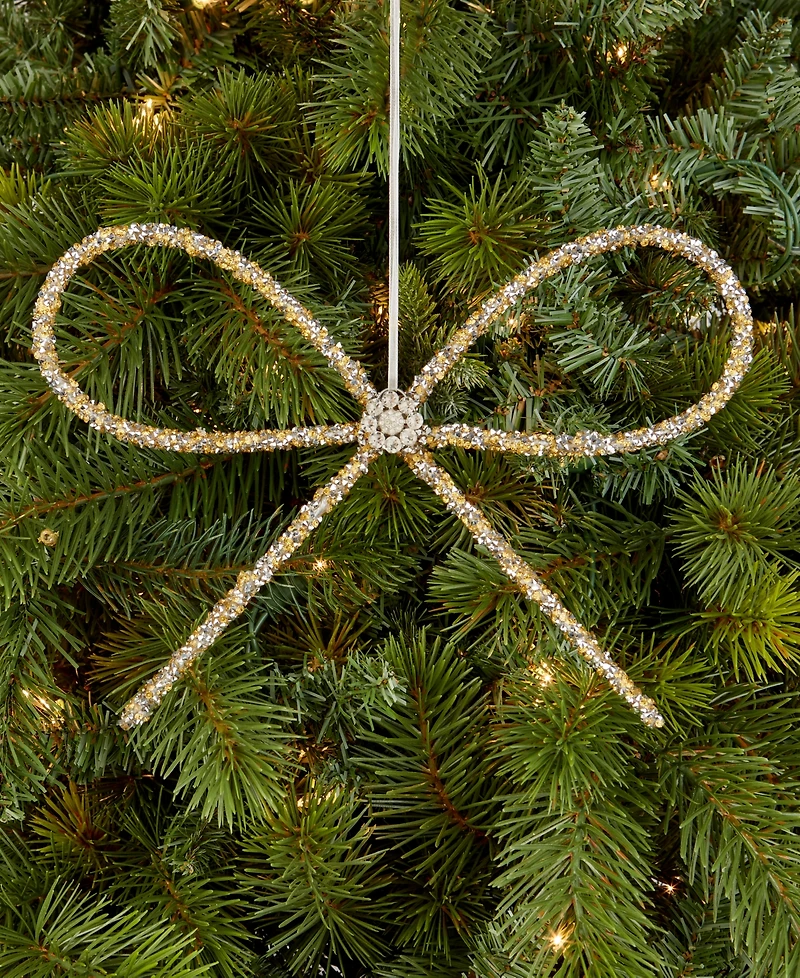 Holiday Lane Jeweled Classics Glitter Bow Ornament, Macy's Exclusive