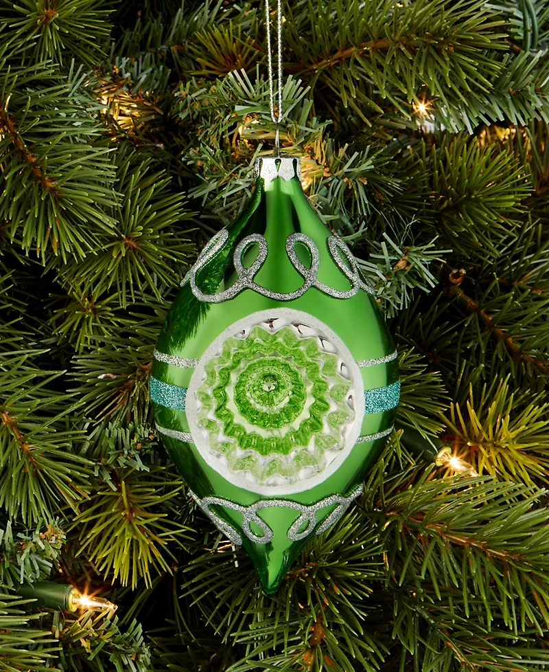 Holiday Lane Enchanted Emerald Green Reflector Finial Ornament, Macy's Exclusive