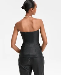 I.n.c. International Concepts Women's Faux-Leather Strapless Top, Macy's Exclusive