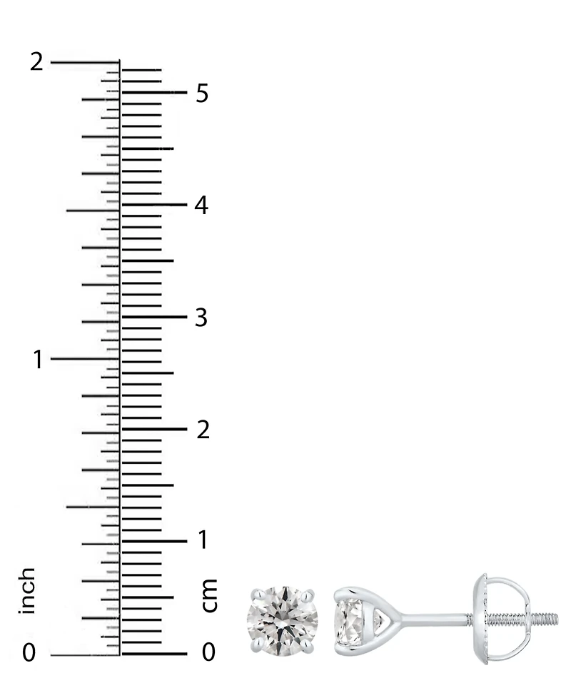 Gia Certified Diamond Stud Earrings (3/4 ct. t.w.) in 14k White Gold