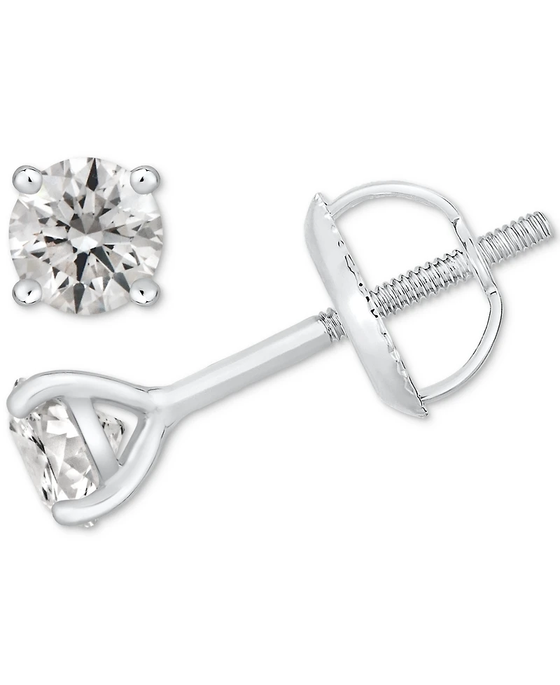 Gia Certified Diamond Stud Earrings (1/2 ct. t.w.) in 14k White Gold