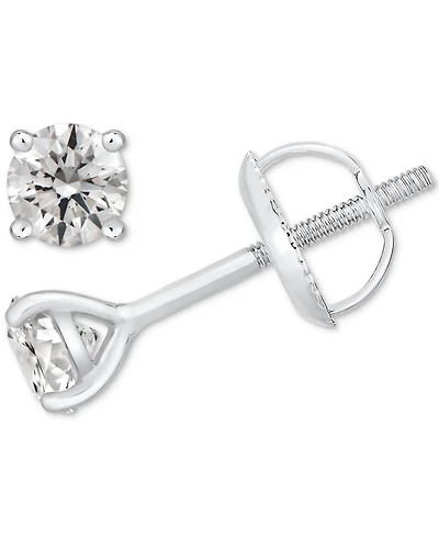 Gia Certified Diamond Stud Earrings (1/2 ct. t.w.) in 14k White Gold