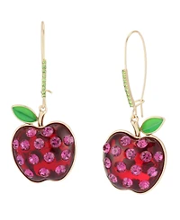 Betsey Johnson Faux Stone Straight Apple Dangle Drop Earrings
