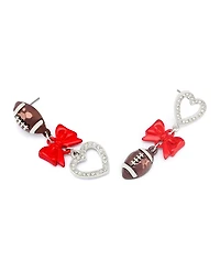 Betsey Johnson Faux Stone Kick Off Football Mismatch Earrings