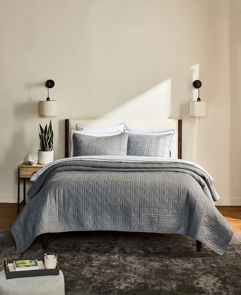 Lacoste Logo Cotton 3-Pc. Quilt Set, Full/Queen