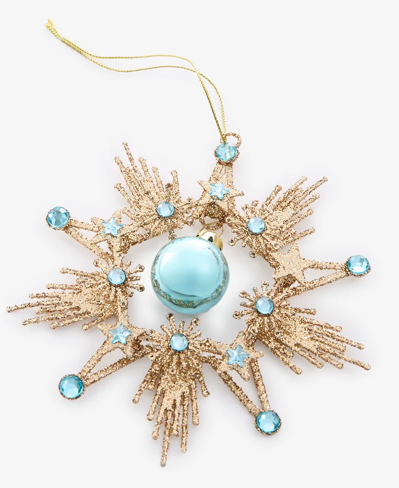 Holiday Lane Enchanted Emerald Gold-Tone Snowflake Ornament, Macy's Ornament
