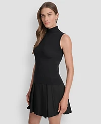 Dkny Women's Mock Neck Sleeveless Knit Top