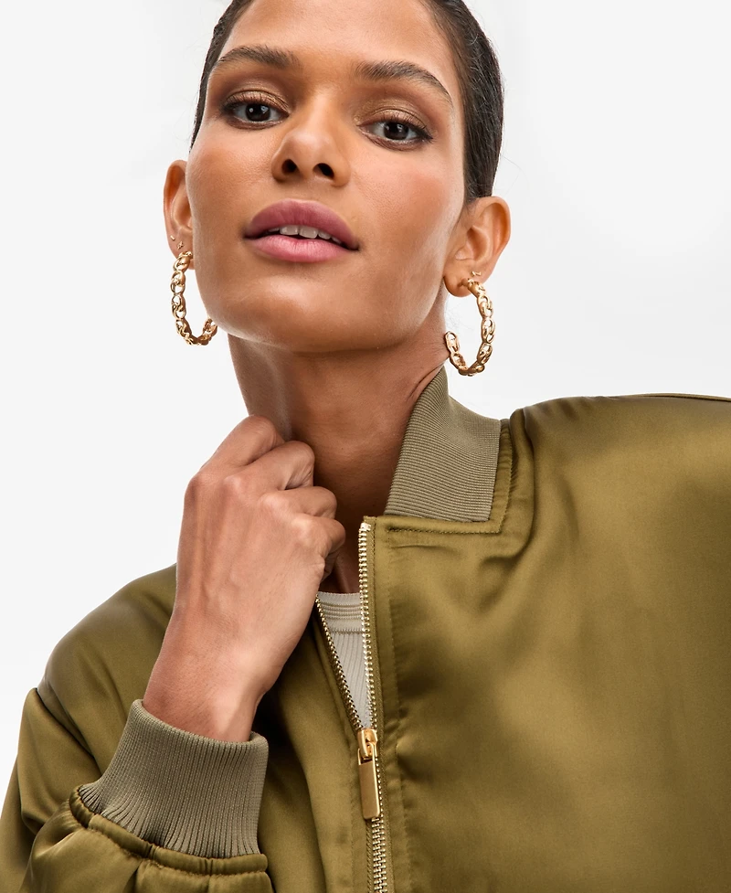 I.n.c. International Concepts Women's Satin Bomber Jacket, Macy's Exclusive