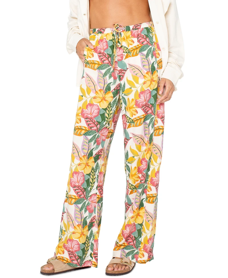 Roxy Juniors' So Precious Floral Drawstring-Waist Pants