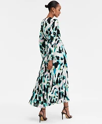 I.n.c. International Concepts Women's Printed Surplice-Neck Maxi Dress, Macy's Exclusive