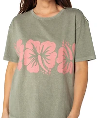Roxy Juniors' Flower Block Short-Sleeve Cotton T-Shirt