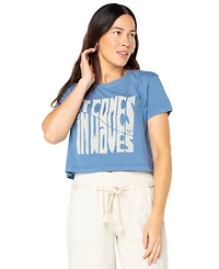 Roxy Juniors' Comes Waves Cropped Cotton T-Shirt