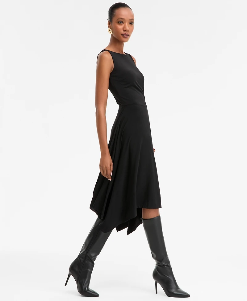 I.n.c. International Concepts Women's Scoop-Neck Asymmetric-Hem Dress, Macy's Exclusive