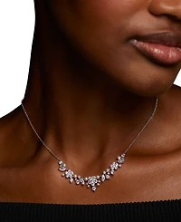 Eliot Danori Cubic Zirconia & Imitation Pearl Cluster Statement Necklace, 16" + 2" extender, Exclusively at Macy's